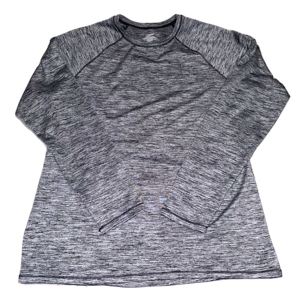 Cuddl Duds Climate Right Gray Long Sleeve Top Size XL White Black